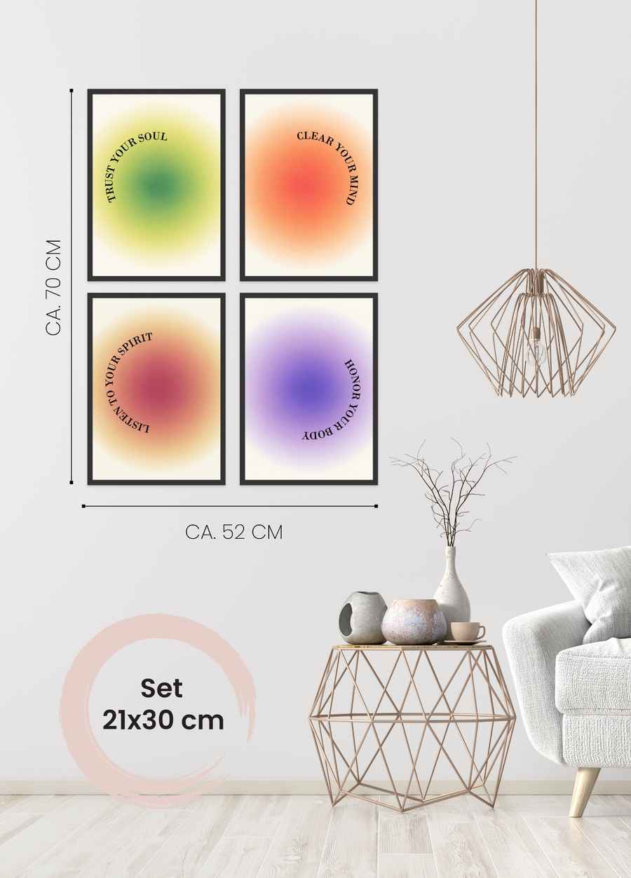 Soul Balance 4er Poster Set für deine Spiritualität in 21x30cm