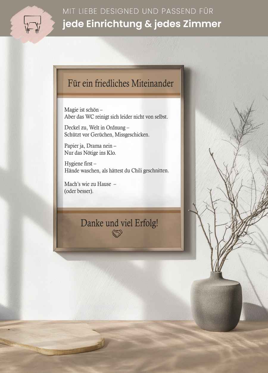 Für ein friedliches Miteinander Poster für dein Badezimmer