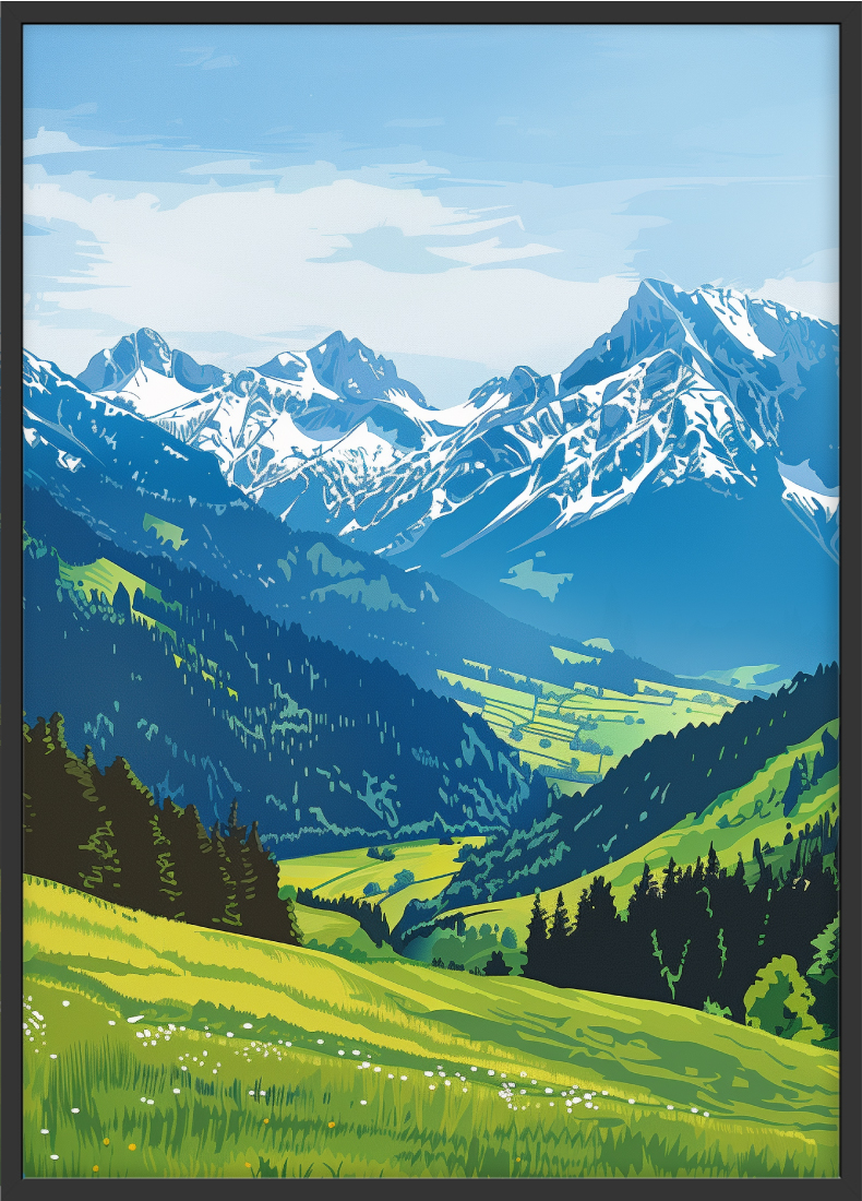 Poster | "Berglandschaft Allgäu" (Rahmen)