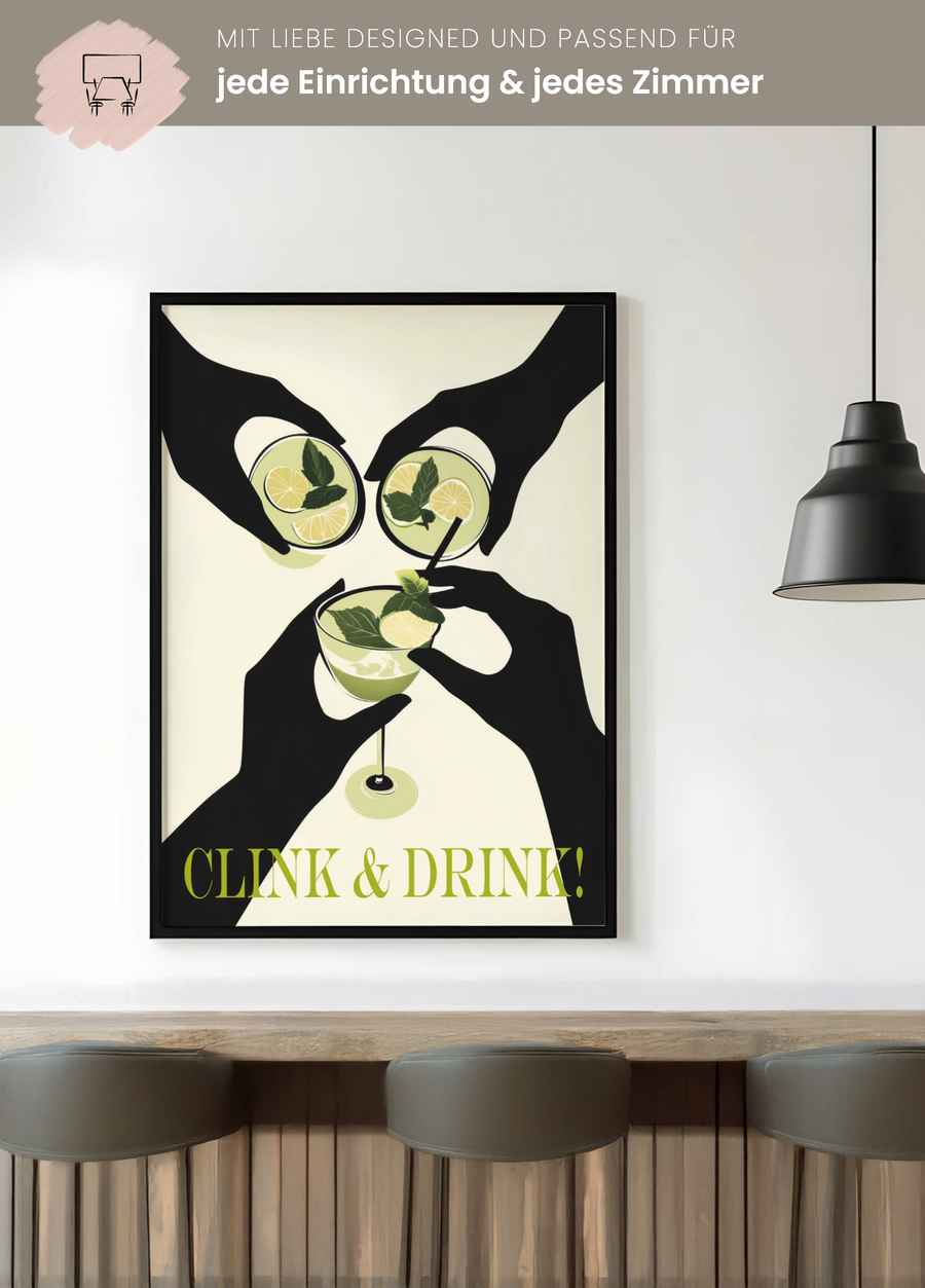 Clink & Drink Poster für deine Hausbar