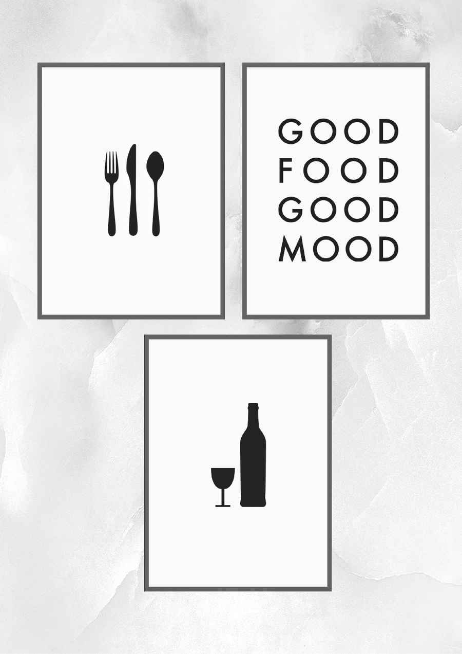 Good Food, Good Mood 3er Poster Set