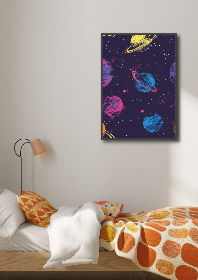 Poster | "Bunte Galaxie im Wachsmal-Stil" (Szene 1)