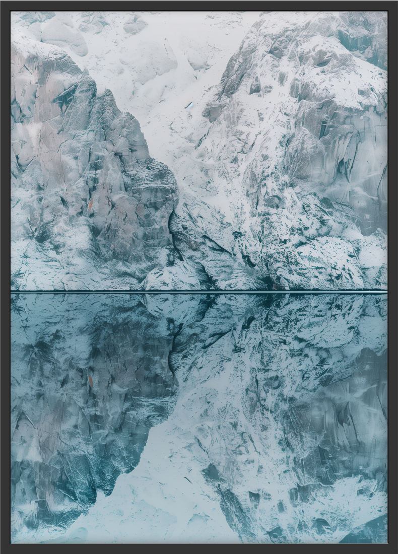 Poster | "Berge und blauer See" (Rahmen)