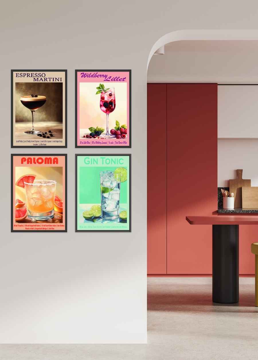 Classic Cocktails Poster Set für dein Wohnzimmer