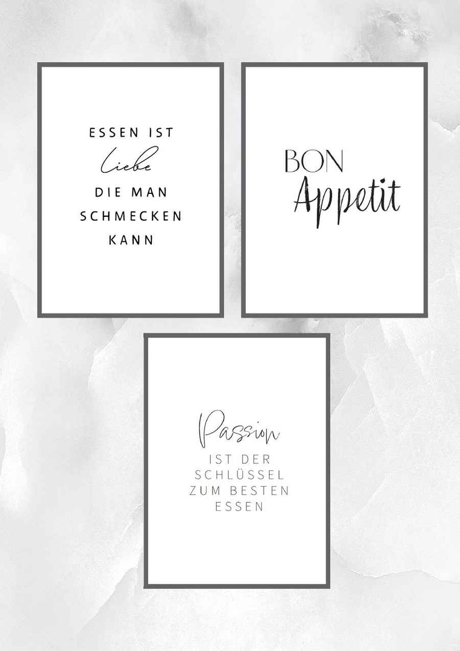 Küchenweisheiten 3er Poster Set