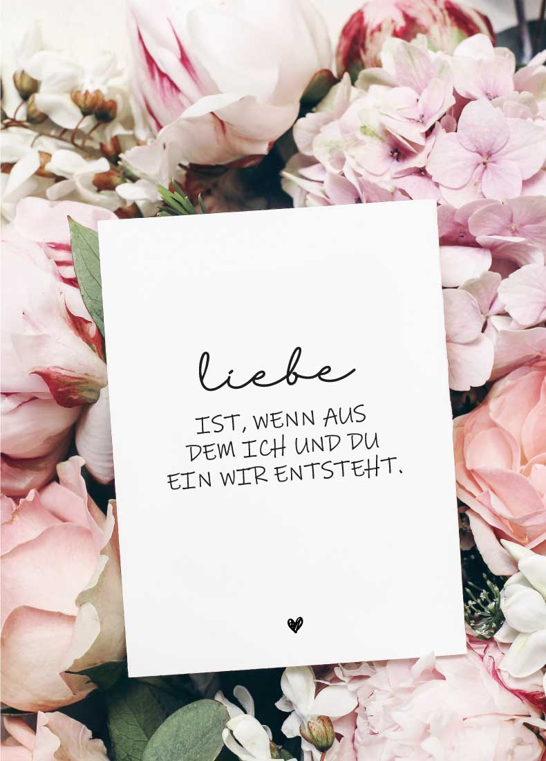 Postkarte Partner "Liebe ist, wenn aus dem Ich und Du.."