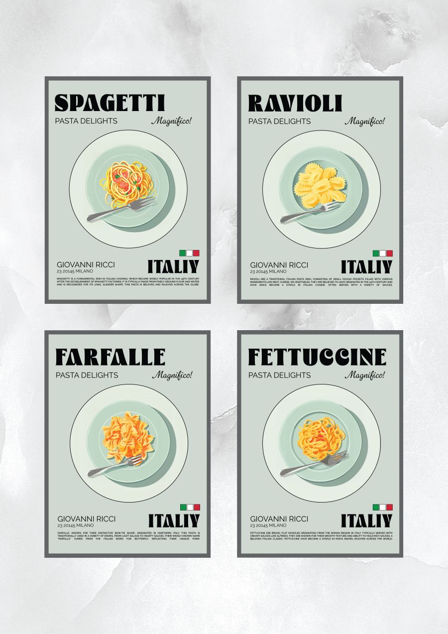 La Pasta Vita Poster auf dem Teller