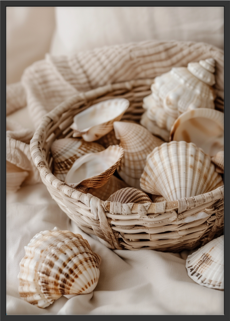 Poster | "Vintage Muscheln" (Rahmen)