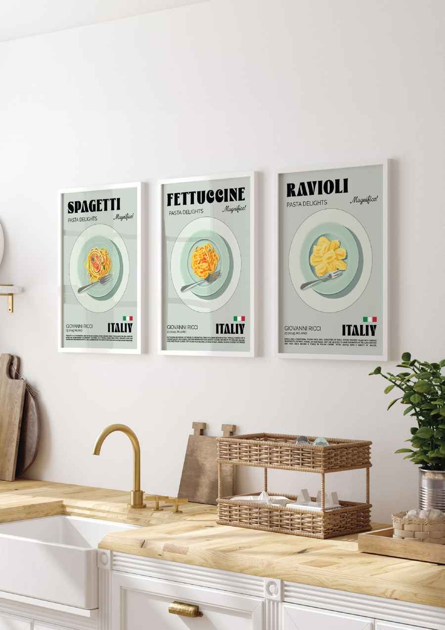 La Pasta Vita Poster auf dem Teller für deine Küche