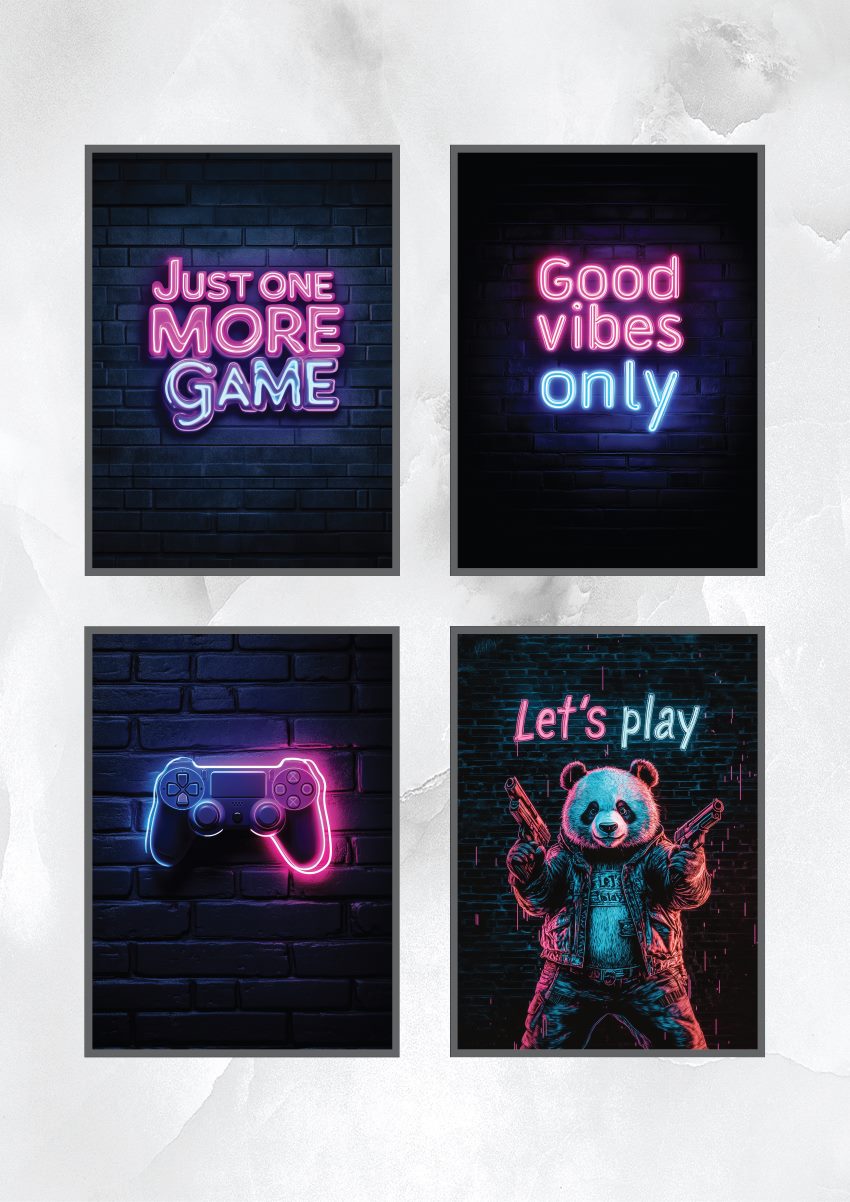 Neon Lights Poster Set