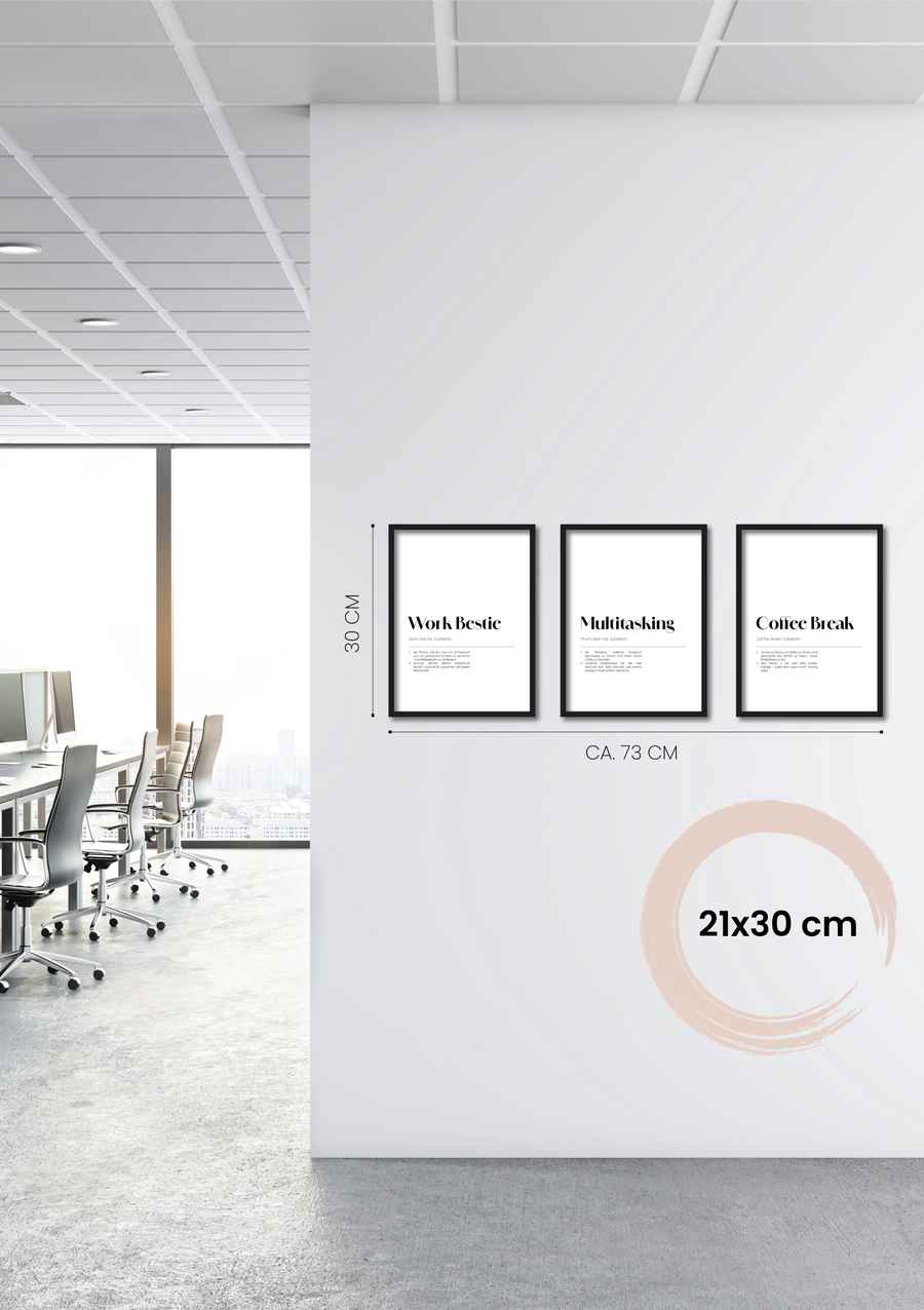 Work Humor Definitionen 3er Poster Set für dein Homeoffice in 21x30cm
