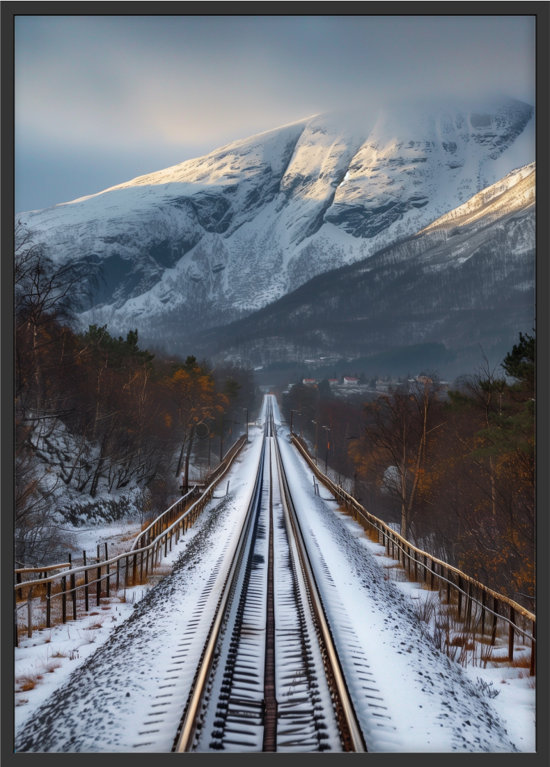 Poster | "Norwegische Berge" (Rahmen)