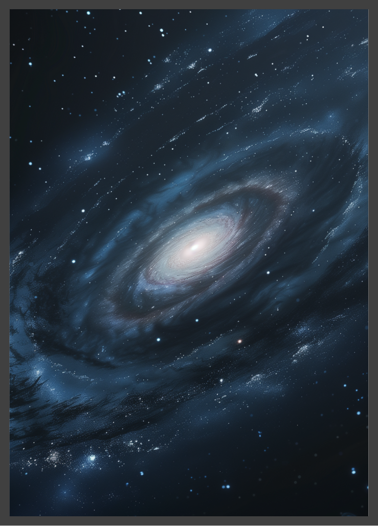 Poster | "Weiße Galaxie im Universum" (Rahmen)