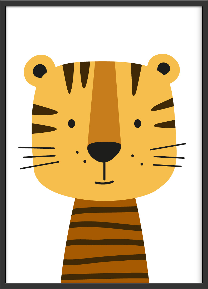 Tierposter mit Tiger Motiv für Babyzimmer und Kinder Geschenk