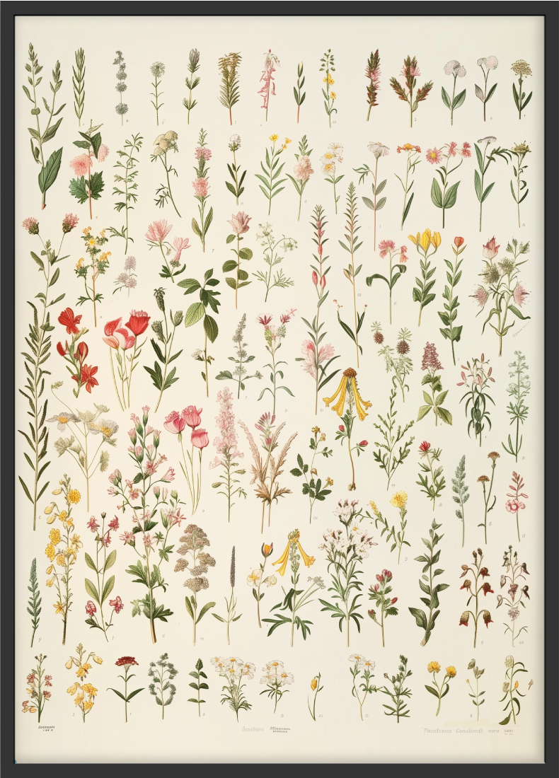 Poster | "Botanische Vintage-Illustration" (Rahmen)