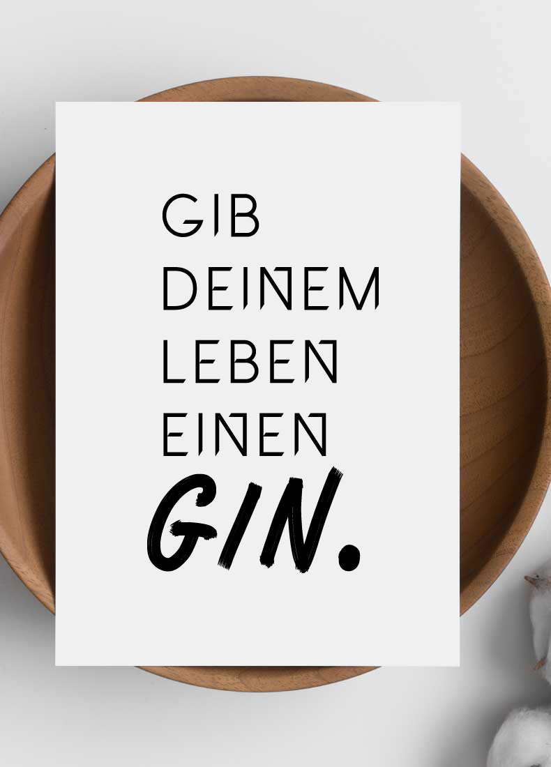 Gib Deinem leben einen Gin Postkarte Gin Geschenk