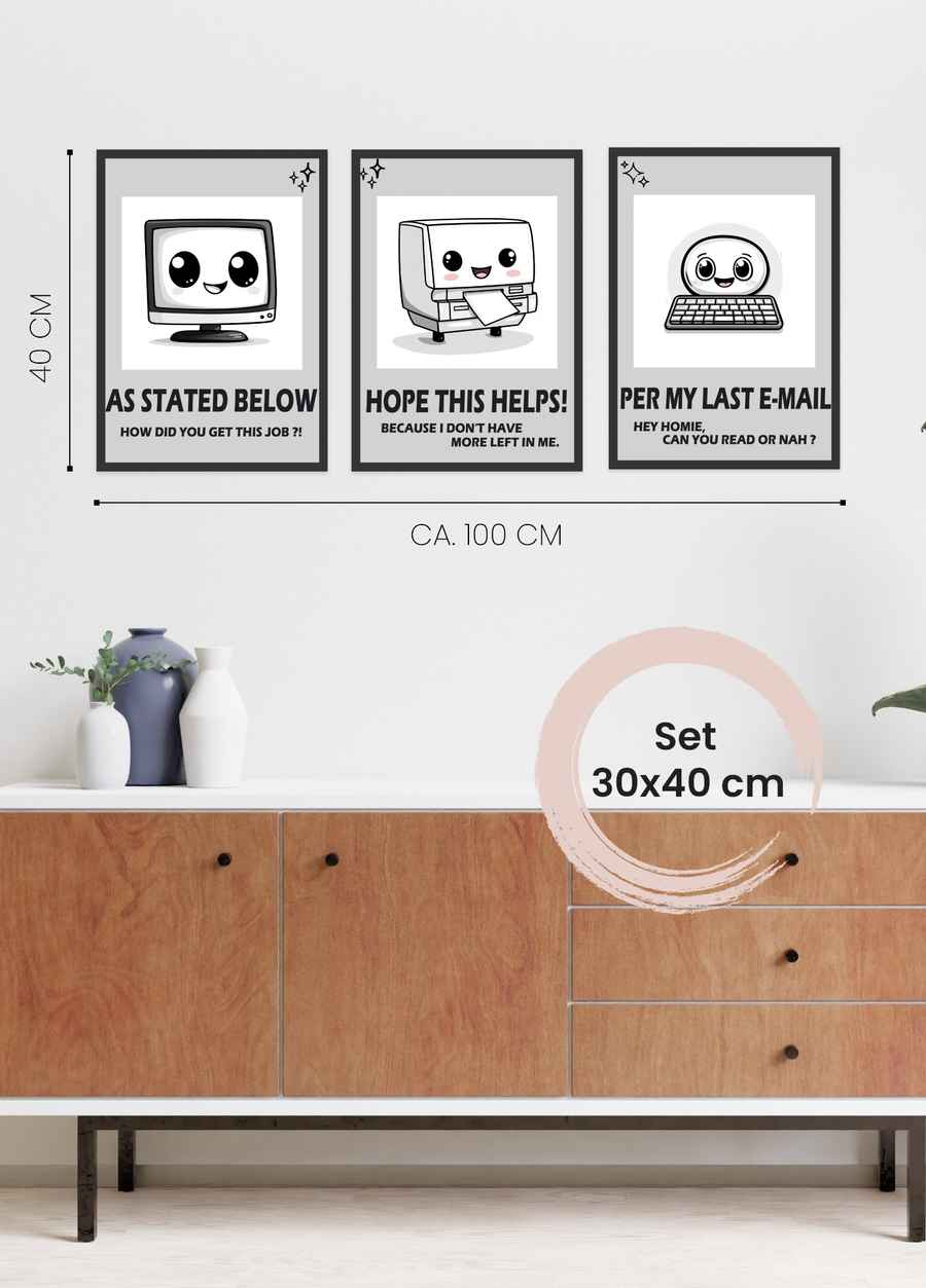 Office Talk 3er Poster Set 30x40cm