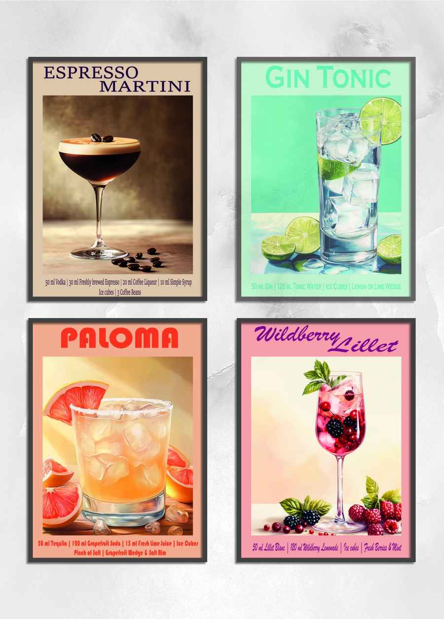 Classic Cocktails Poster Set für deine Wände