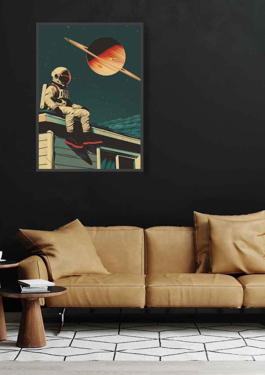 Astronaut im Retro Stil für dein Wohnzimmer