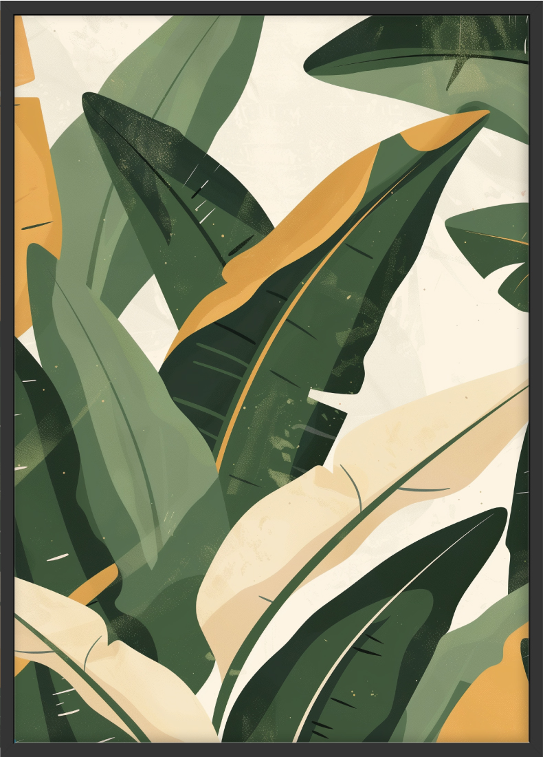 Poster | "Botanik-Poster mit Bananenblättern" (Rahmen)