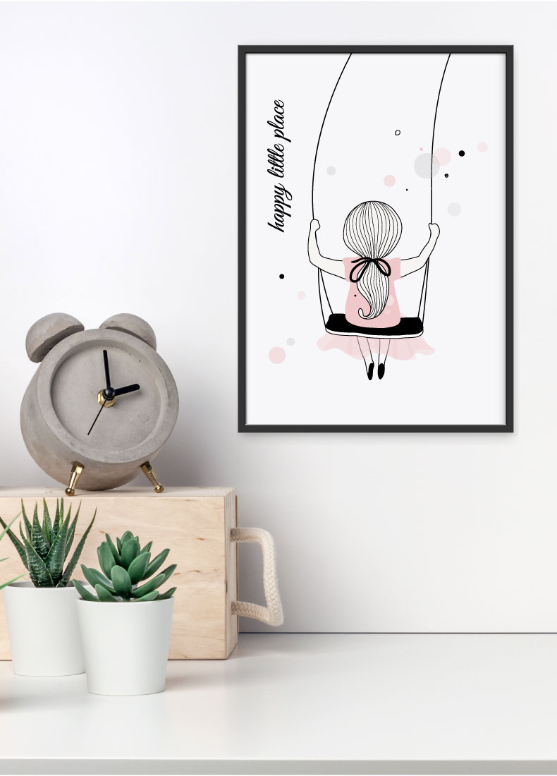 Mädchenposter Prinzessin Motiv Rosa