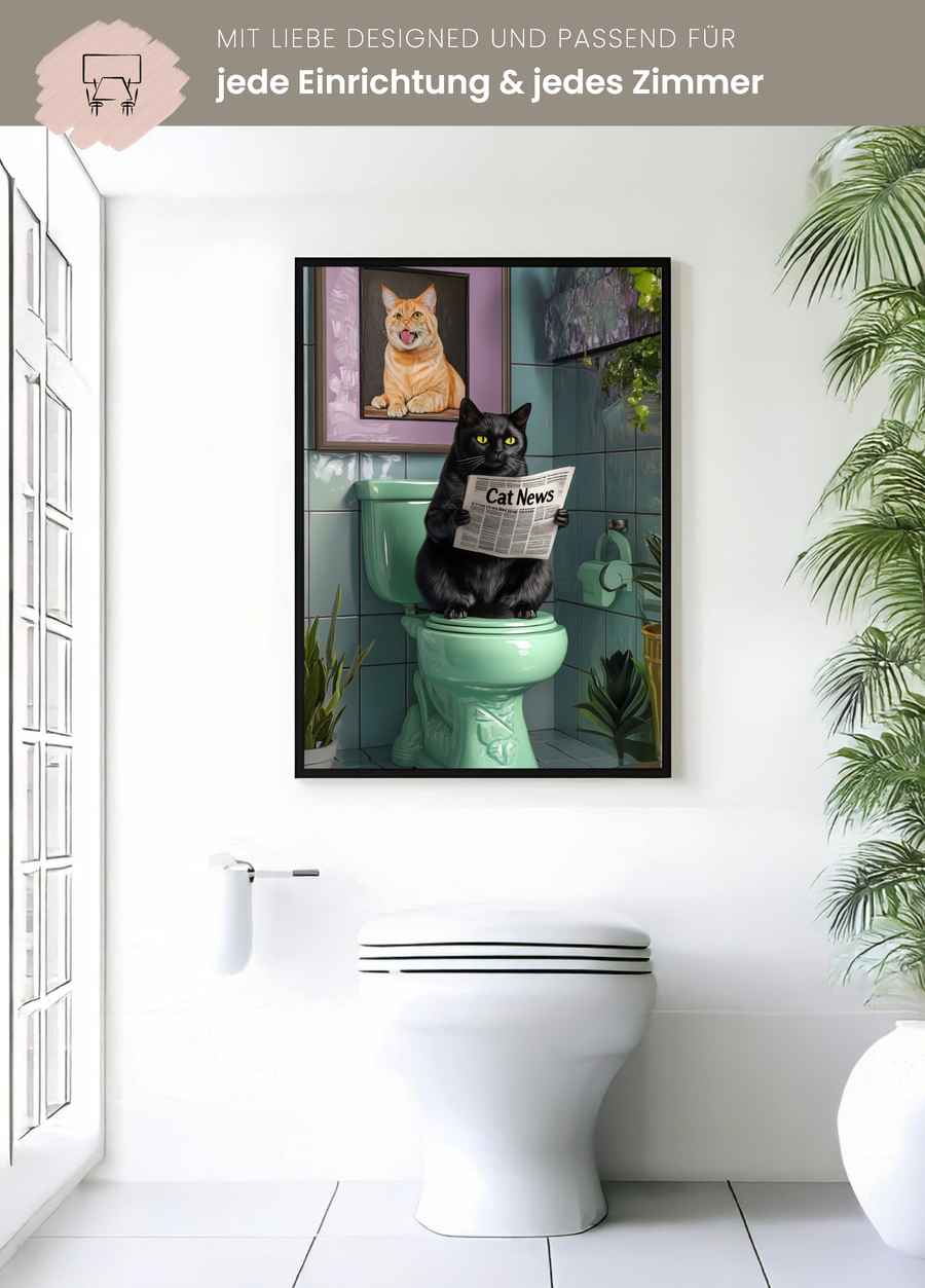 Cat News Poster für deine Badezimmer