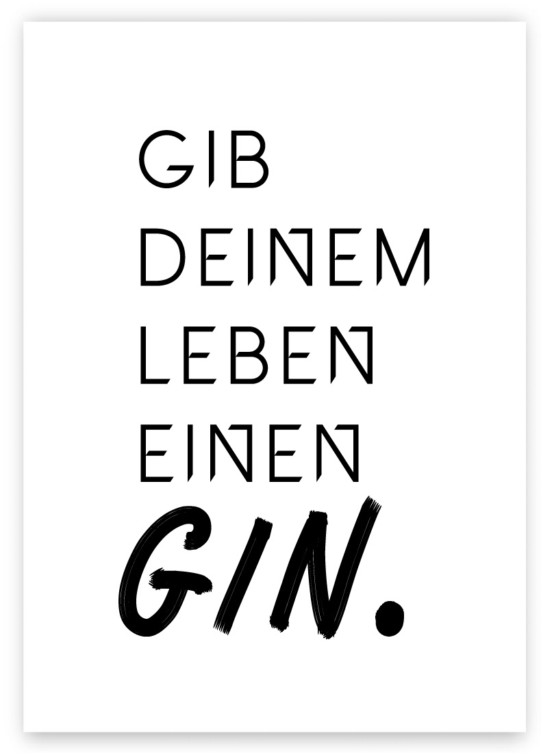 Gin Spruch Postkarte