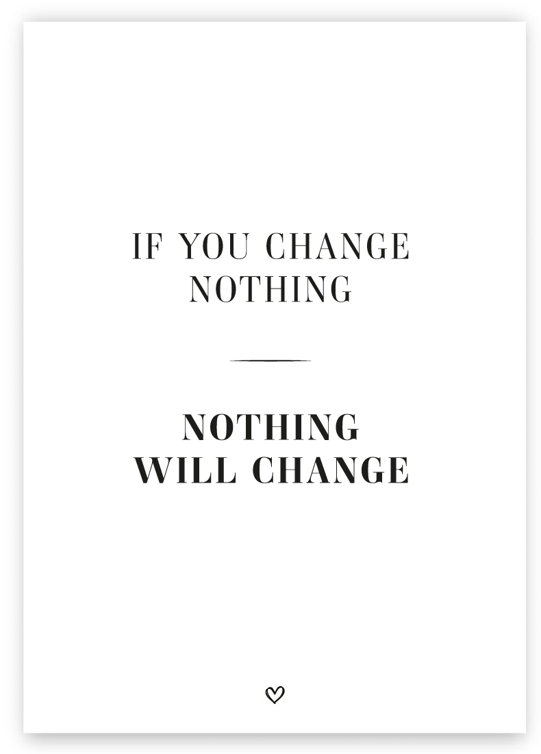 If you change nothing nothing will change Postkarte