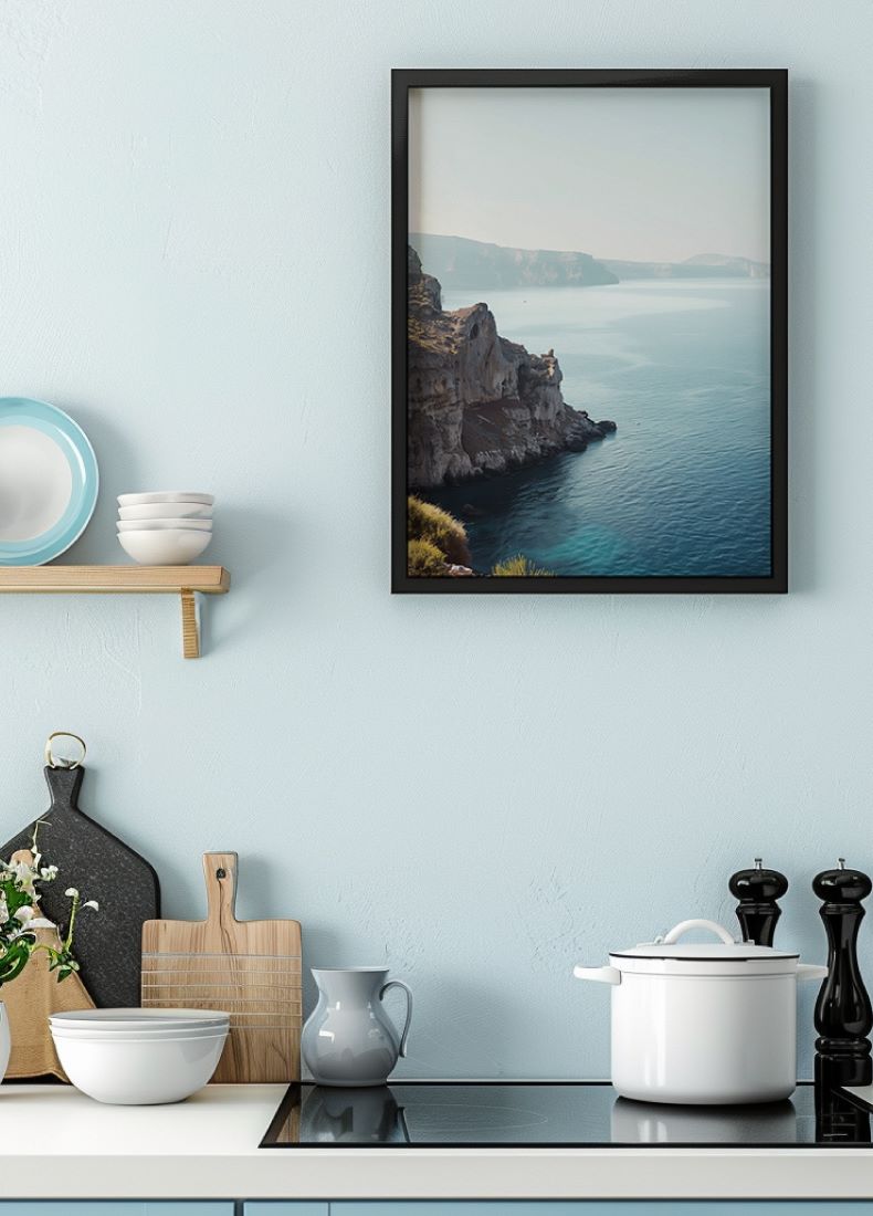 Gebirgslandschaft am Meer für dein Wohnzimmer
