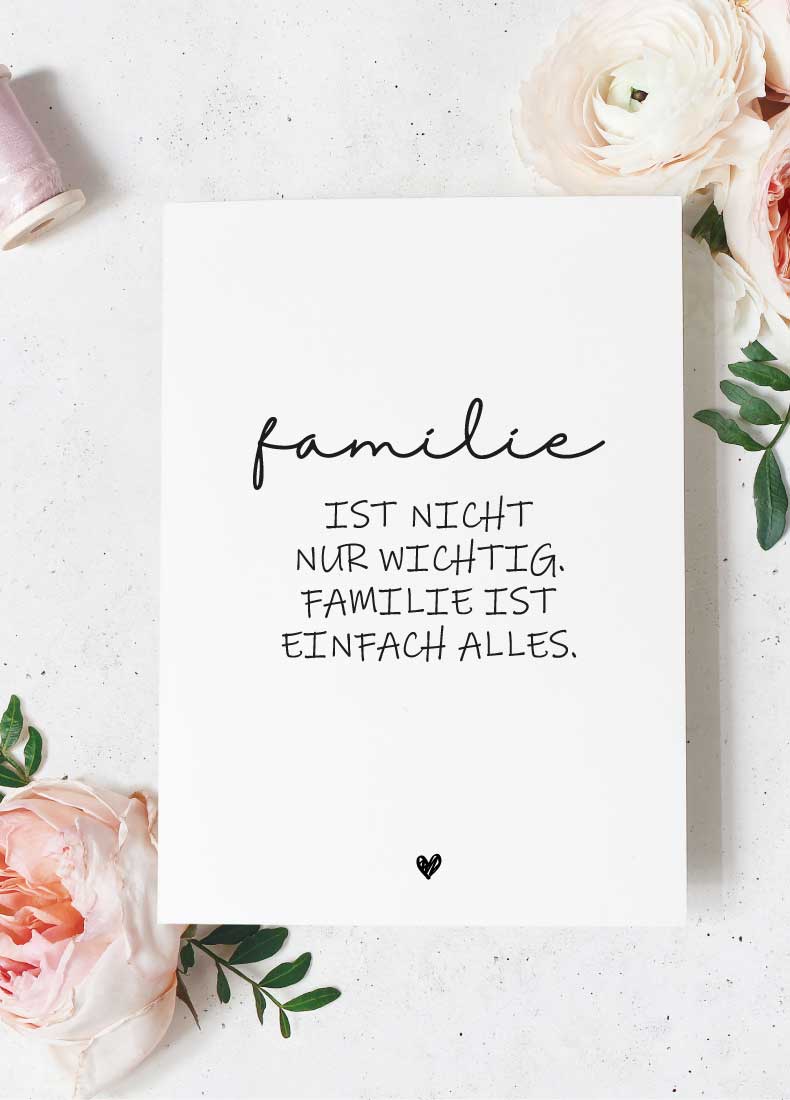 Familie ist nicht nur wichtig Postkarte 