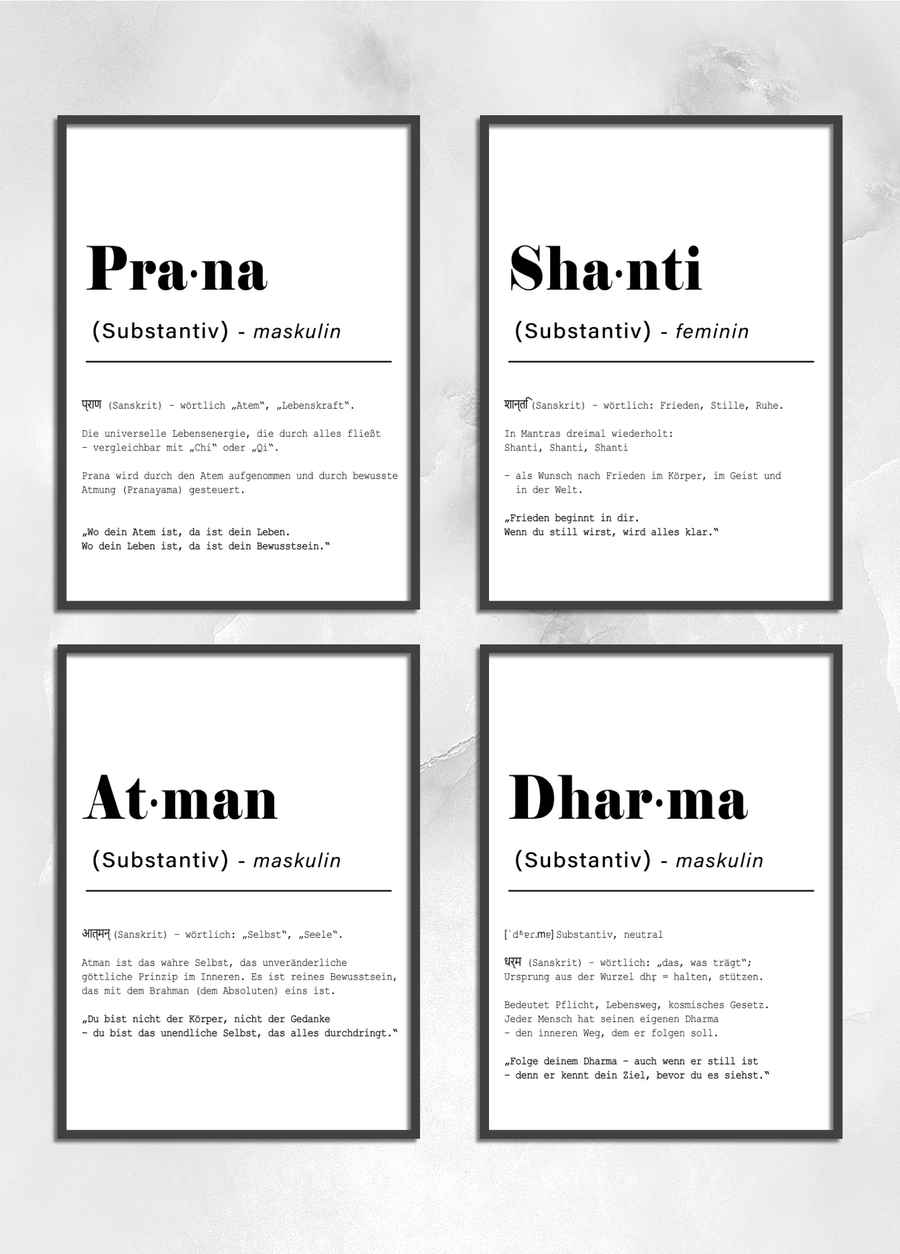 Sanskrit Inspiration 4er Poster Set