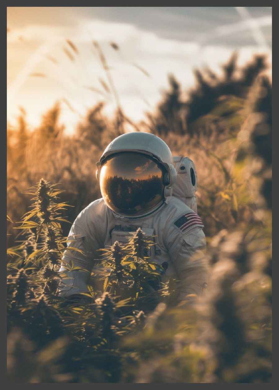 Astronaut im Sonnenuntergang