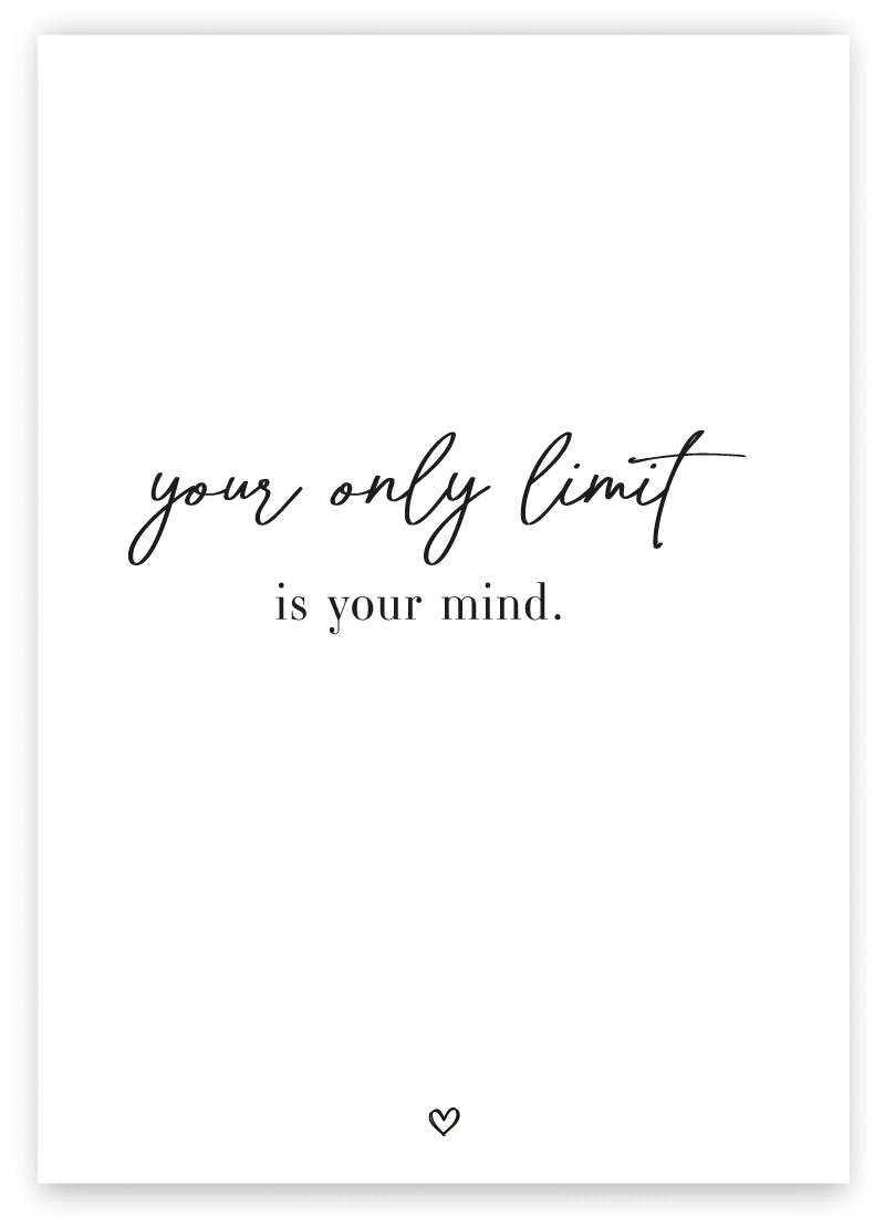 Your only limit is your mind Postkarte Motivation