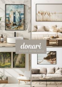 Posterset Kaktus Wohnzimmer Schwarz Weiß Donari Szene 1