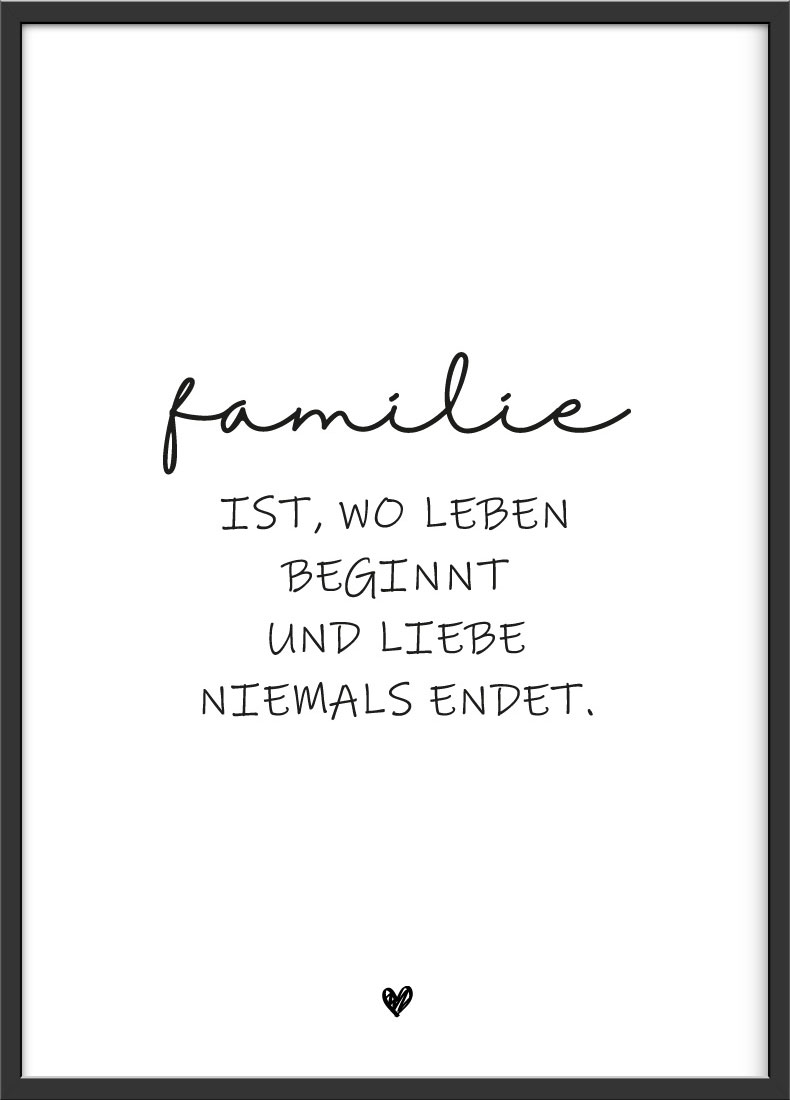 Donari Familien Poster in Schwarz Weiß