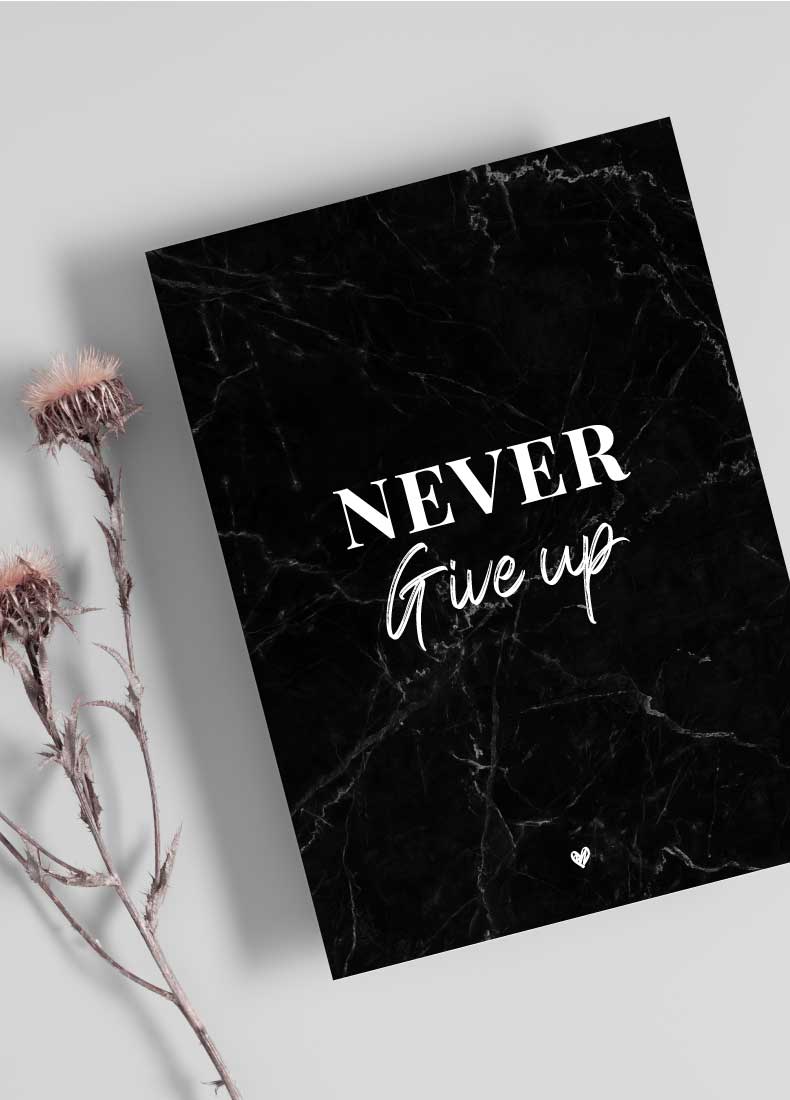 Never give Up Postkarte