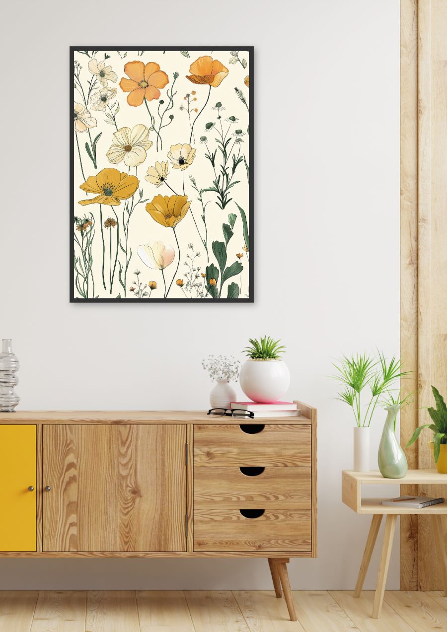 Poster | "Line Art Orange und Gelb" (Szene)