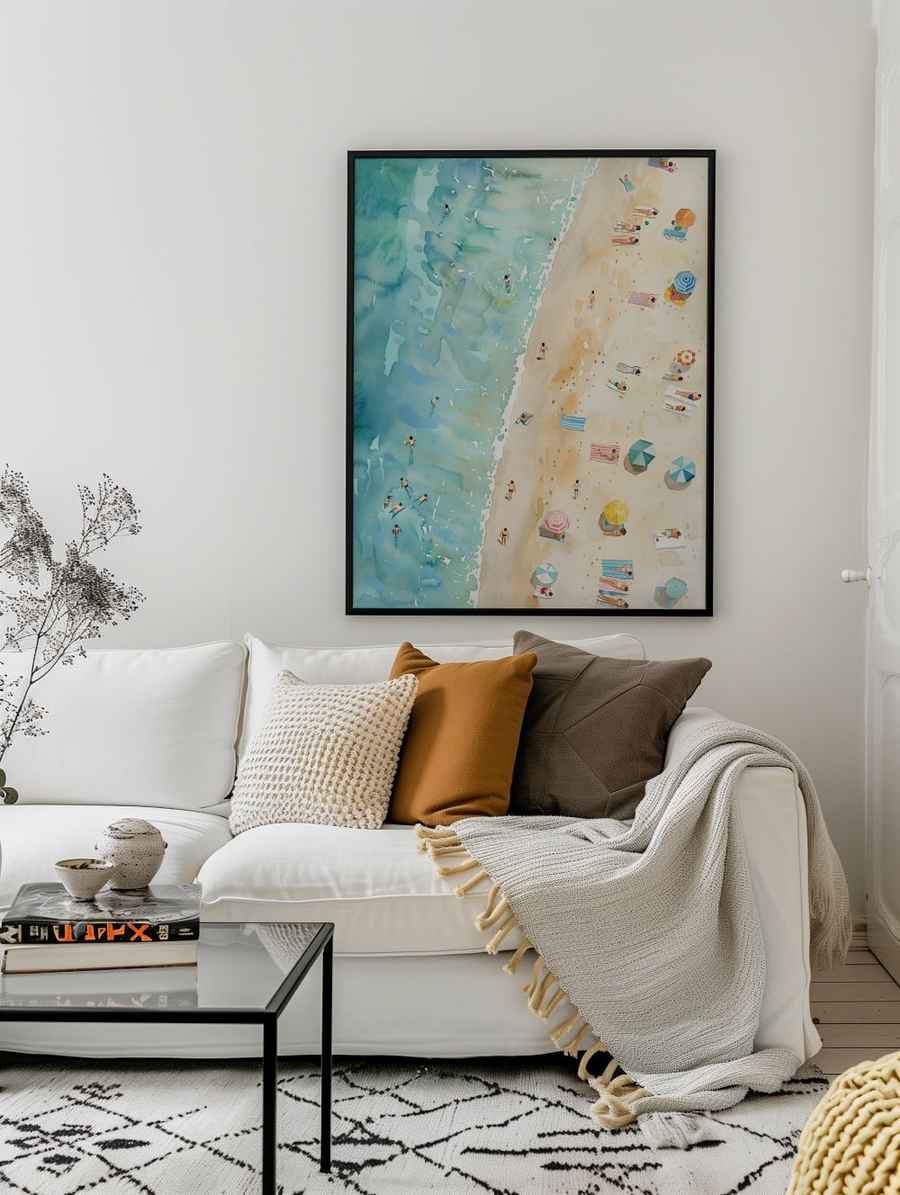 Strand Aquarell für dein Wohnzimmer