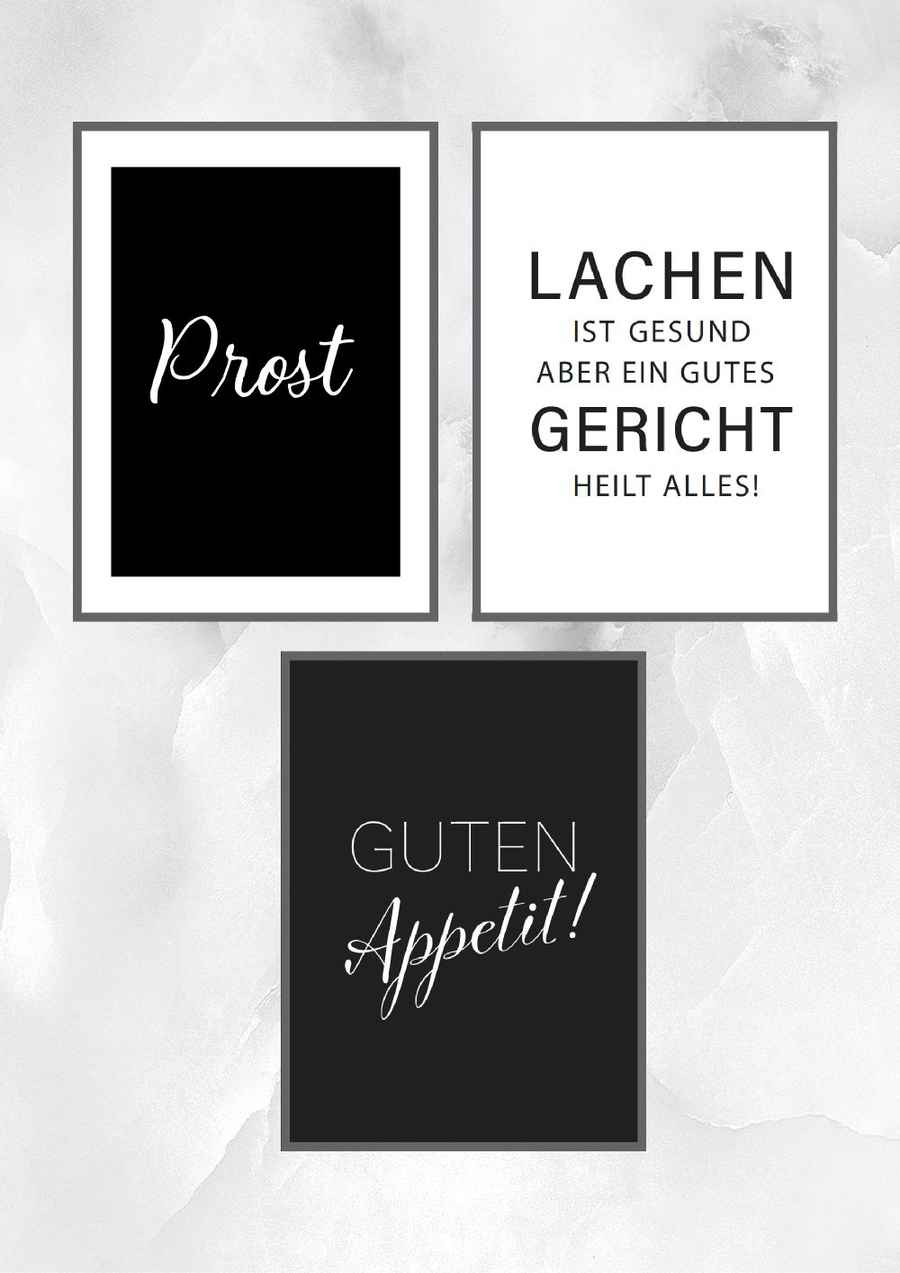 Küchenfreude 3er Poster Set