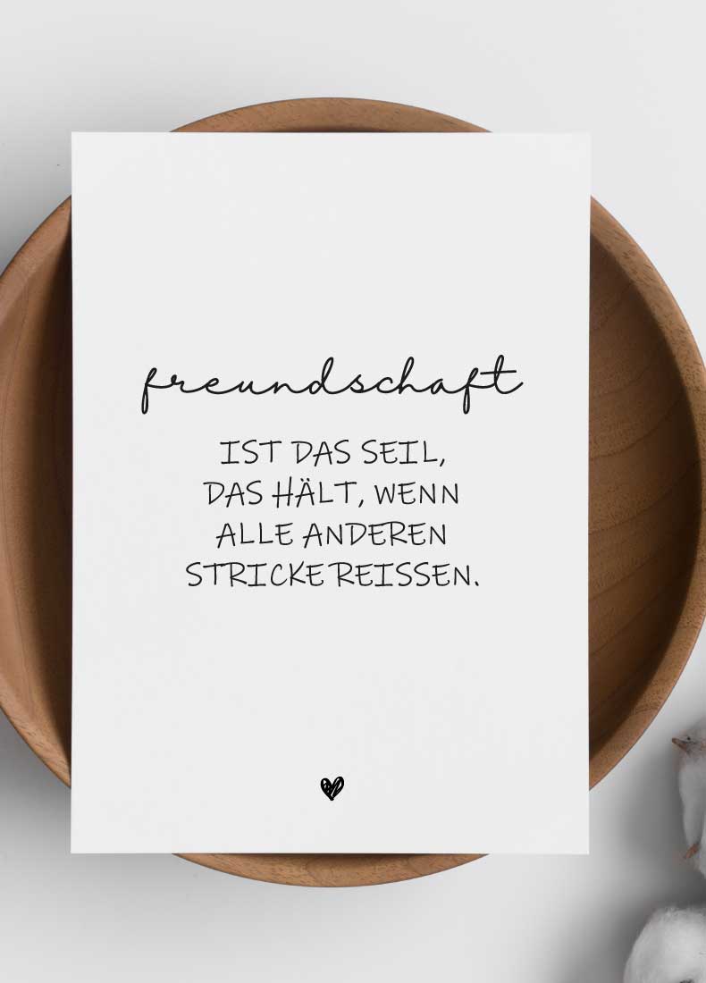 Postkarte mit Freundschaft Spruch 