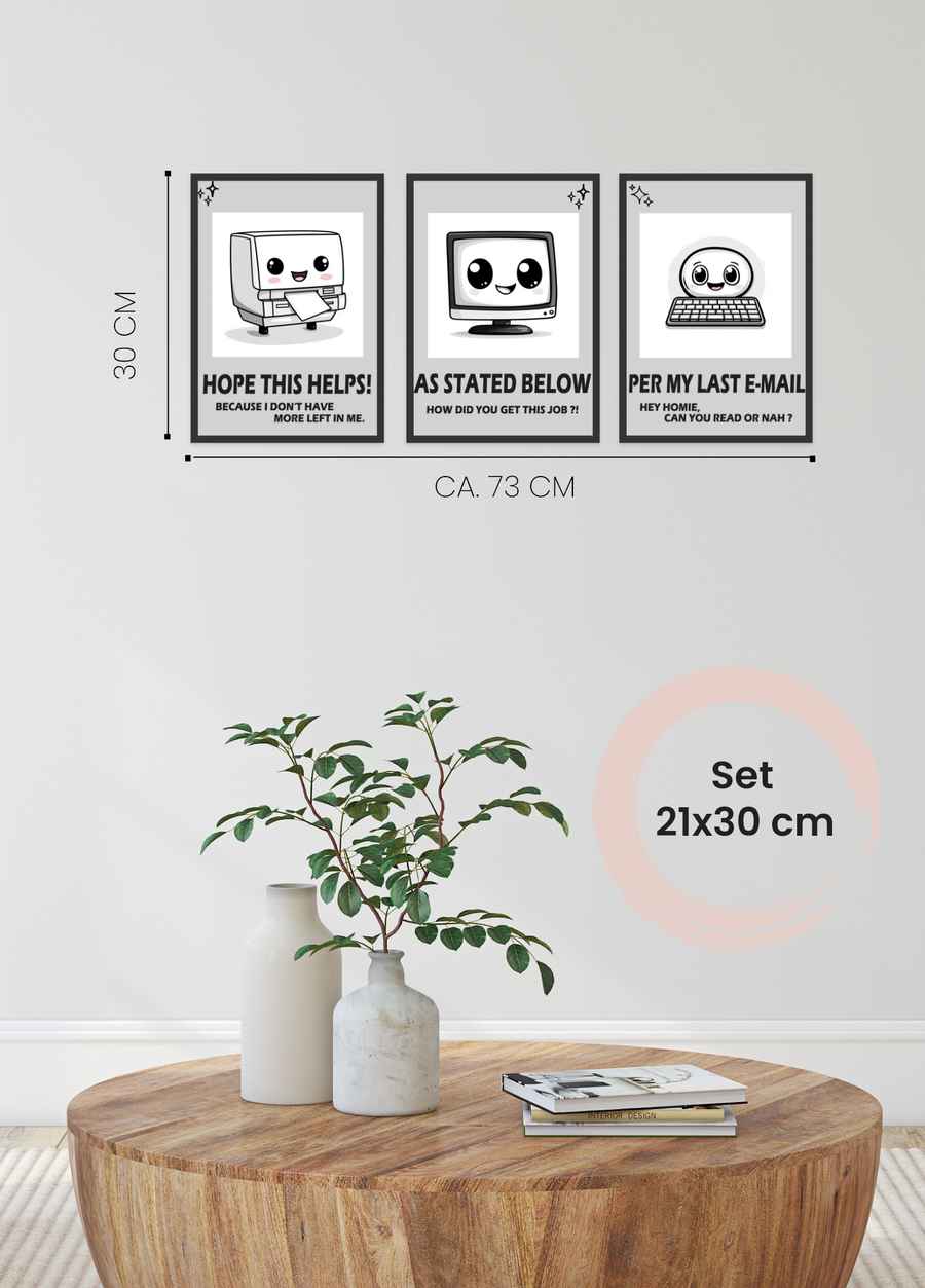 Office Talk 3er Poster Set 21x30cm