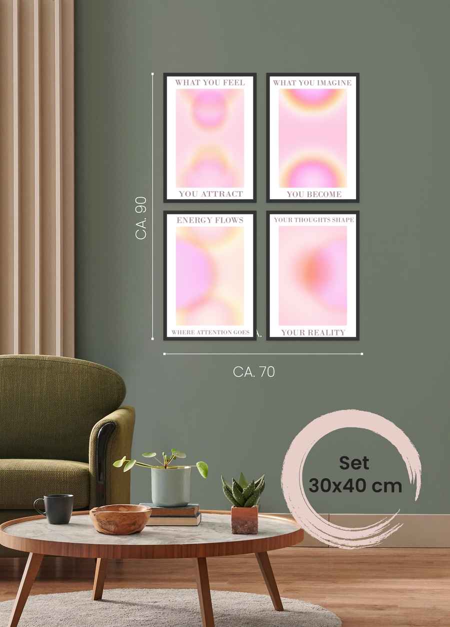 Mindful Energy 4er Poster Set für dein Wohnzimmer in 30x40cm