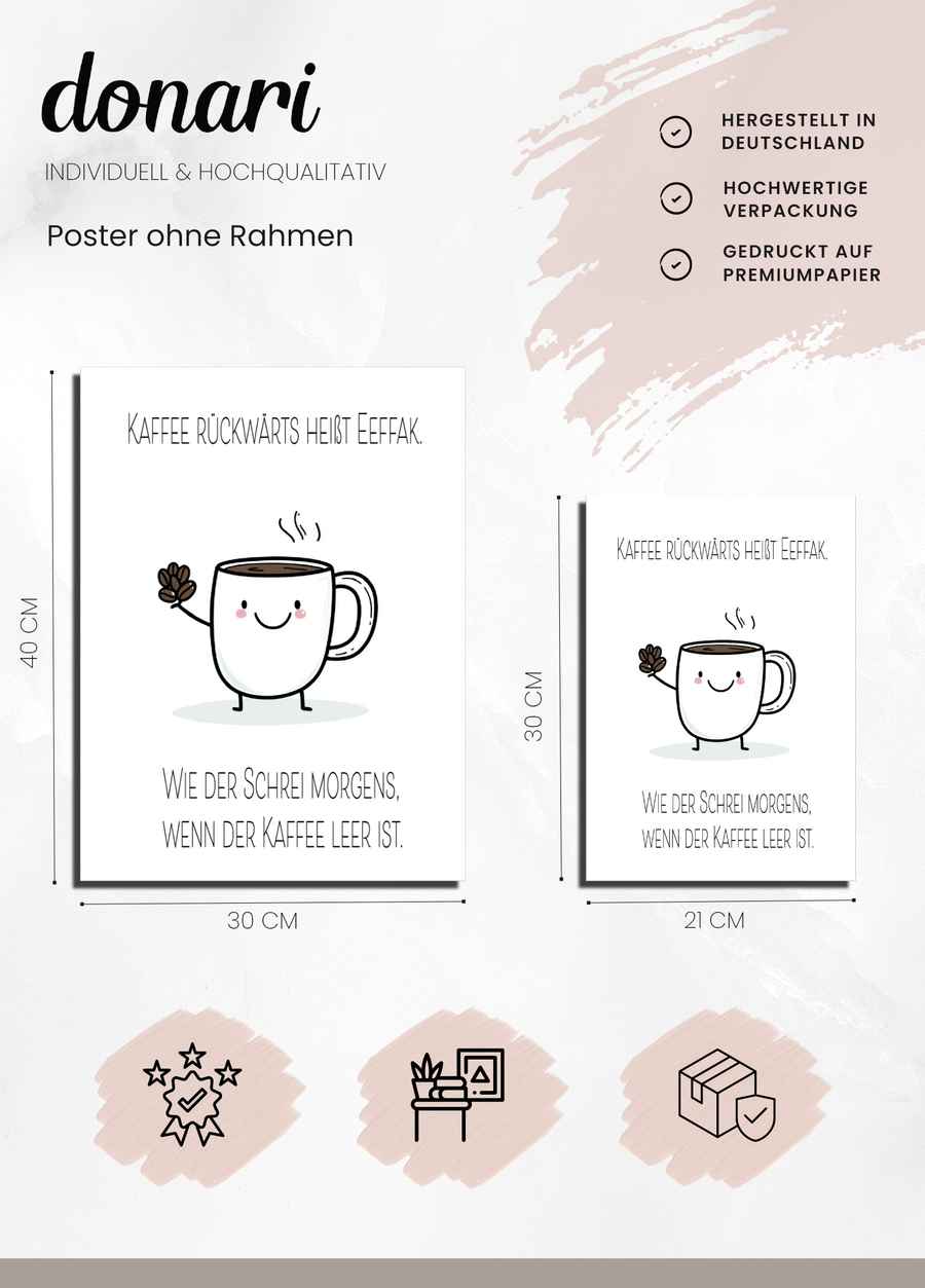 Kaffee rückwärts heißt Eeffak Poster Details