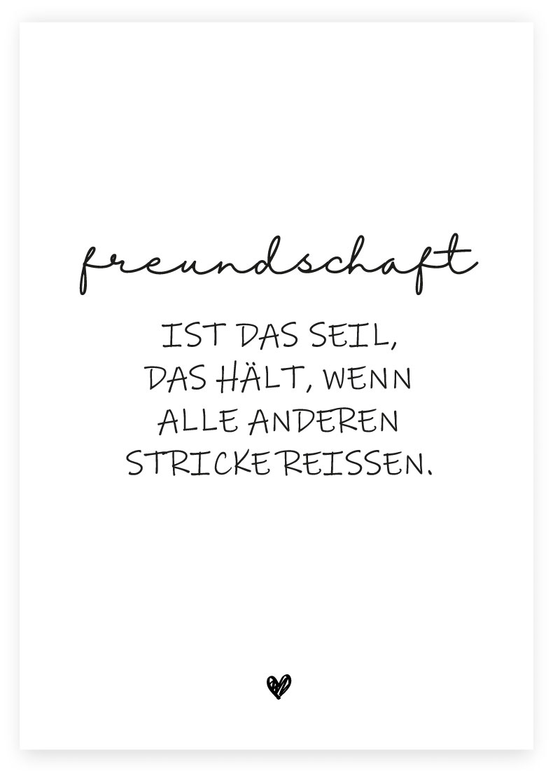 Postkarte mit Freundschaft Spruch 