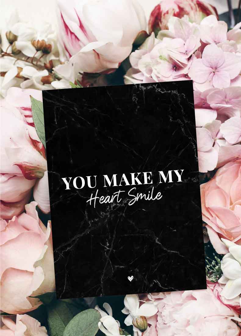 Postkarte You make my heart smile