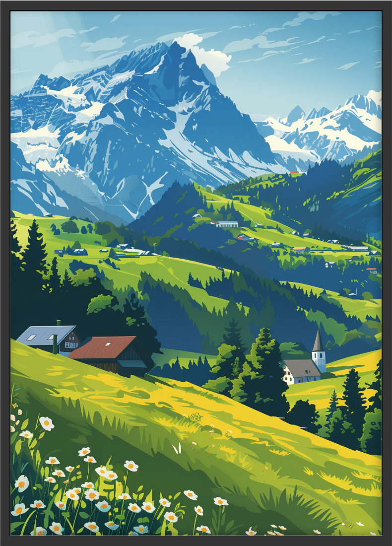 Poster | "Allgäu Berge" (Rahmen)
