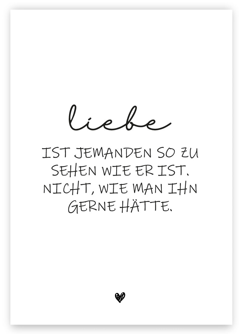 Postkarte für den Partner "Liebe ist jemanden so zu sehen wie er ist"