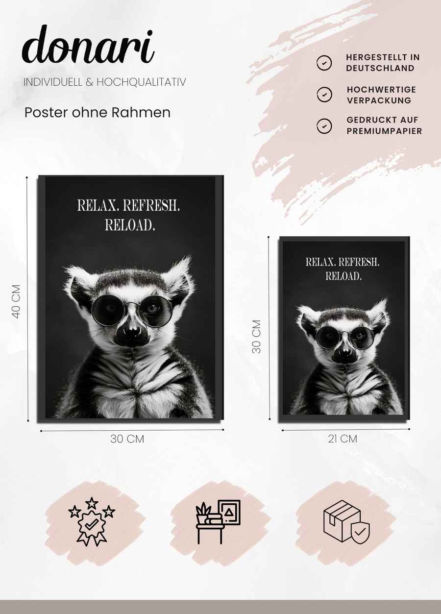 Relax. Refresh. Reload Lemur Poster Details