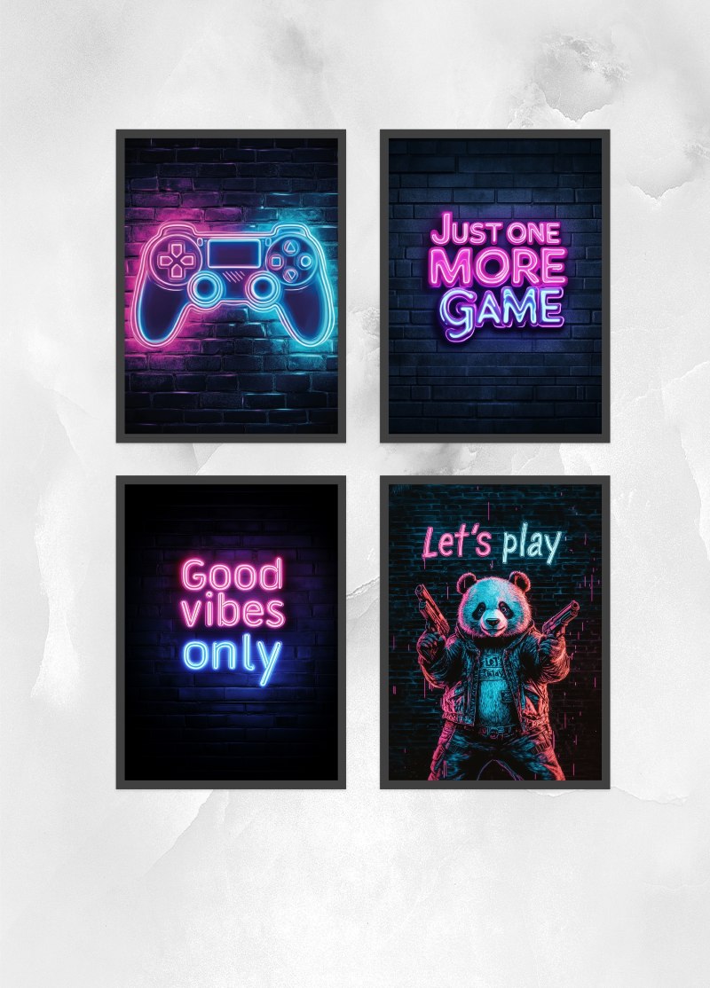 Neon Lights Poster Set