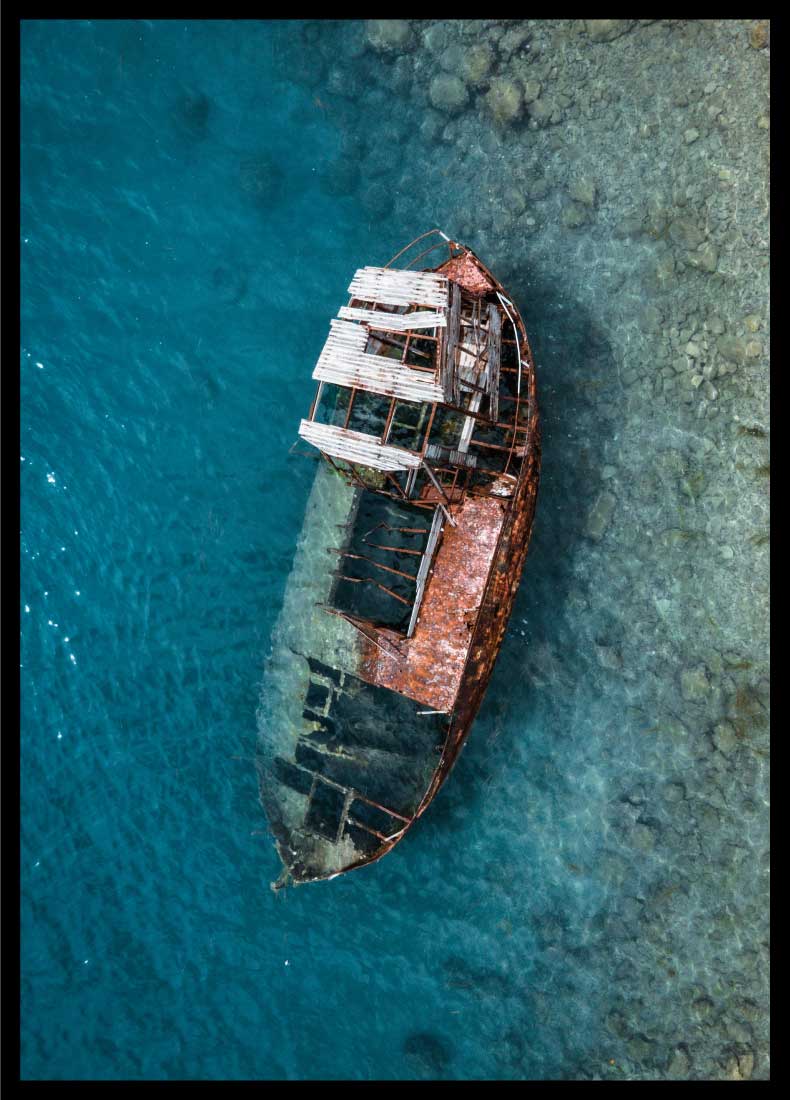 Ozean Poster Meer Bild mit Schiffswrack Poster